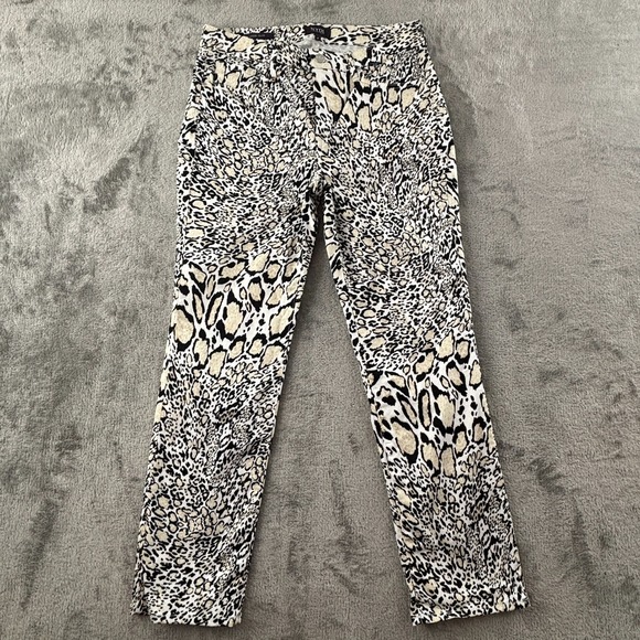 NYDJ Sheri Slim Ankle Jeans Womens 6 Abstract Jaguar Stretch Sateen 27"‎ Inseam - Picture 1 of 8